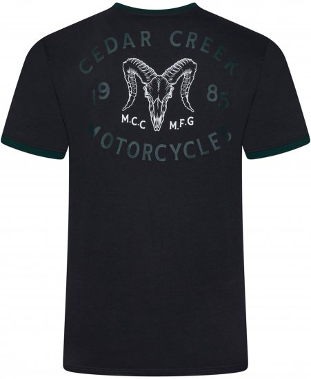 Kam Jeans 5793 Cedar Creek Reverse Print Tee Black - T-shirts - T-shirts i store størrelser - 2XL-14XL