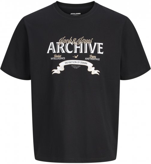 Jack & Jones Dover Denim O-Neck T-Shirt Black - T-shirts - T-shirts i store størrelser - 2XL-14XL