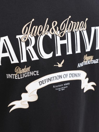Jack & Jones Dover Denim O-Neck T-Shirt Black - T-shirts - T-shirts i store størrelser - 2XL-14XL