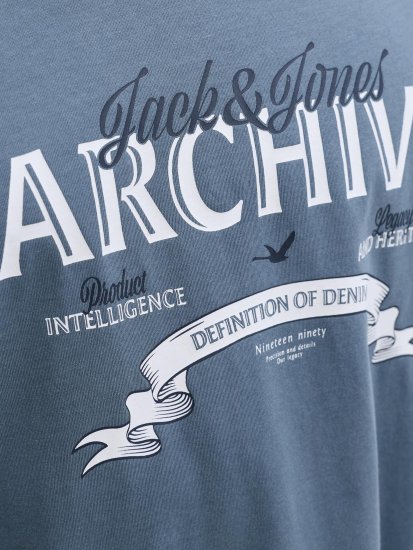 Jack & Jones Dover Denim O-Neck T-Shirt Grey - T-shirts - T-shirts i store størrelser - 2XL-14XL