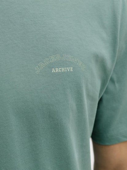 Jack & Jones College Logo Crew Neck T-Shirt Turquoise - T-shirts - T-shirts i store størrelser - 2XL-14XL