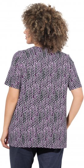 Ulla Popken So Many Dots Tee Light Heather - Trykte T-shirts til kvinder - 