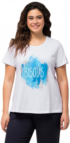Ulla Popken BISOUS Short Sleeve Graphic Tee Snow White - Trykte T-shirts til kvinder - 