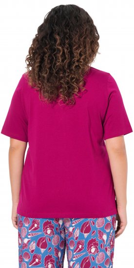 Ulla Popken Shell Picker Club Short Sleeve Graphic Tee Magnolia Red - Trykte T-shirts til kvinder - 