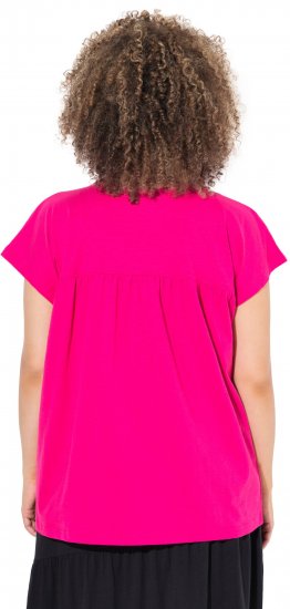 Ulla Popken Free Spirit Butterfly Cap Sleeve Graphic Tee Magenta Pink - Trykte T-shirts til kvinder - 