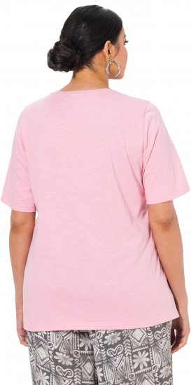 Ulla Popken Cactus Short Sleeve Graphic Tee Pink - Trykte T-shirts til kvinder - 