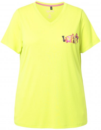 Ulla Popken Wild Antibacterial Short Sleeve Tee Lime - T-shirts - 