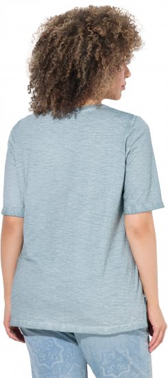 Ulla Popken Paisley Short Sleeve Graphic Tee Light Moss Green - Trykte T-shirts til kvinder - 