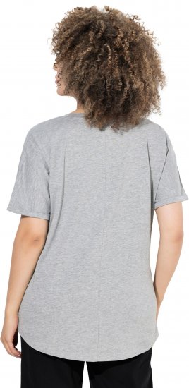 Ulla Popken WONDER Short Sleeve Graphic Tee Light Grey Melange - Trykte T-shirts til kvinder - 