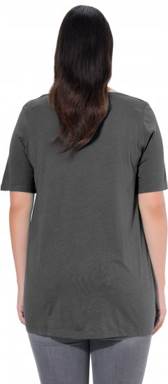 Ulla Popken Essential Front Pleat Tee Graphite Grey - T-shirts - 