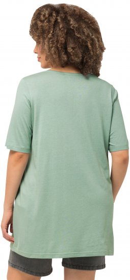 Ulla Popken Essential Front Pleat Tee Light Moss Green - T-shirts - 