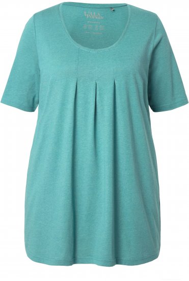 Ulla Popken Essential Front Pleat Tee Green - T-shirts - T-shirts til kvinder