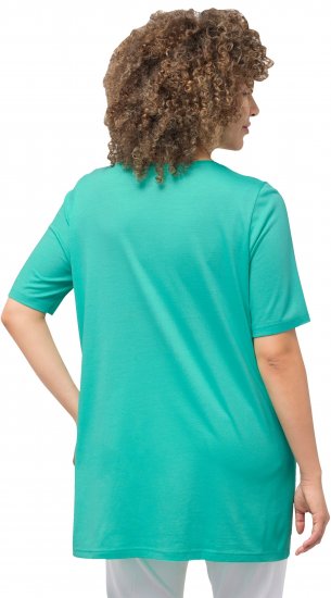 Ulla Popken Essential Front Pleat Tee Turquoise Green - T-shirts - T-shirts til kvinder
