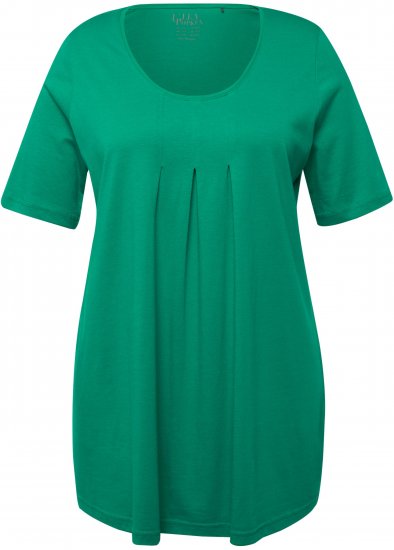 Ulla Popken Essential Front Pleat Tee Emerald Green - T-shirts - 