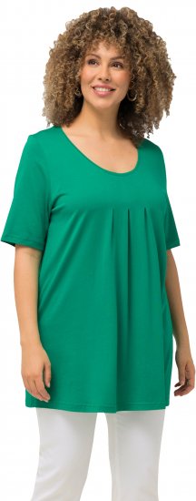 Ulla Popken Essential Front Pleat Tee Emerald Green - T-shirts - 
