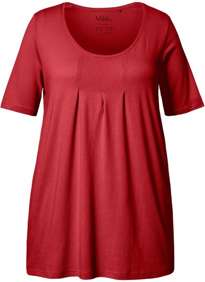 Ulla Popken Essential Front Pleat Tee Poppy - T-shirts - T-shirts til kvinder