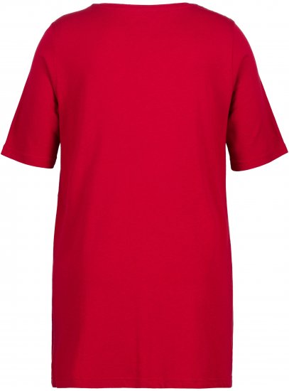 Ulla Popken Essential Front Pleat Tee Poppy - T-shirts - T-shirts til kvinder