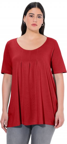 Ulla Popken Essential Front Pleat Tee Poppy - T-shirts - T-shirts til kvinder