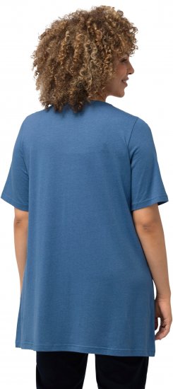 Ulla Popken Essential Front Pleat Tee Denim Blue - T-shirts - 