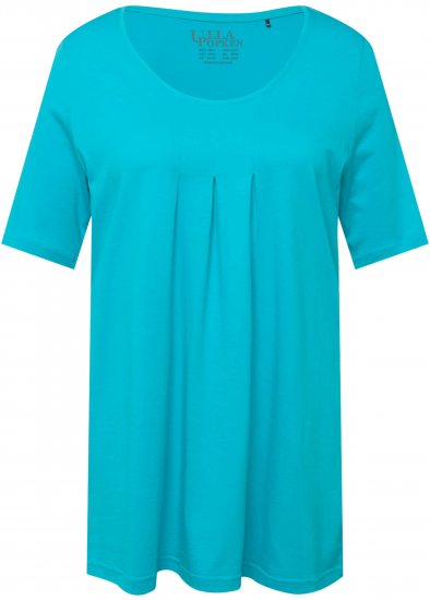 Ulla Popken Essential Front Pleat Tee Deep Aqua - T-shirts - T-shirts til kvinder