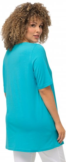 Ulla Popken Essential Front Pleat Tee Deep Aqua - T-shirts - T-shirts til kvinder