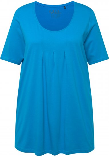 Ulla Popken Essential Front Pleat Tee Sapphire Blue - T-shirts - 
