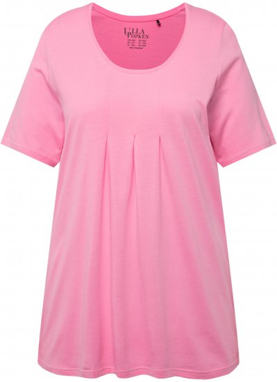 Ulla Popken Essential Front Pleat Tee Light Pink - T-shirts - 