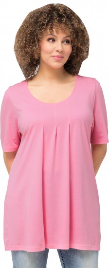 Ulla Popken Essential Front Pleat Tee Light Pink - T-shirts - 
