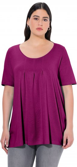 Ulla Popken Essential Front Pleat Tee Berry - T-shirts - T-shirts til kvinder