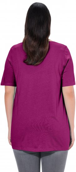 Ulla Popken Essential Front Pleat Tee Berry - T-shirts - T-shirts til kvinder