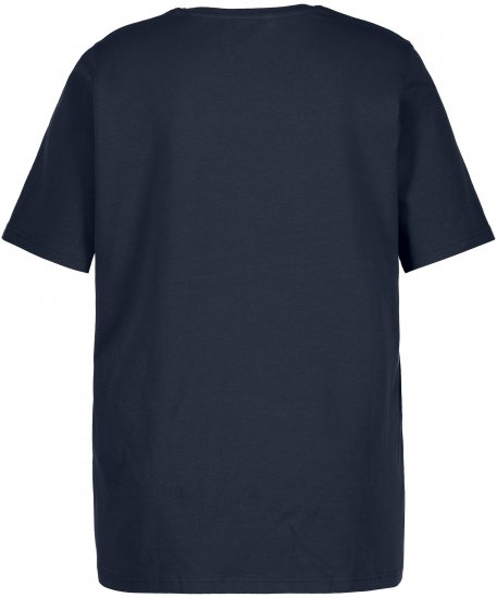 Ulla Popken Essential Round Neck Stretch Tee Navy Blue - T-shirts - T-shirts til kvinder