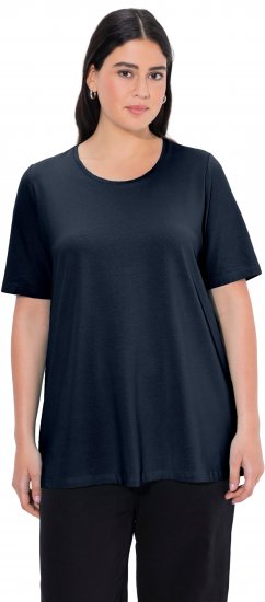 Ulla Popken Essential Round Neck Stretch Tee Navy Blue - T-shirts - T-shirts til kvinder