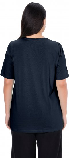 Ulla Popken Essential Round Neck Stretch Tee Navy Blue - T-shirts - T-shirts til kvinder