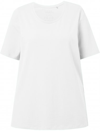 Ulla Popken Essential Round Neck Stretch Tee Snow White - T-shirts - T-shirts til kvinder