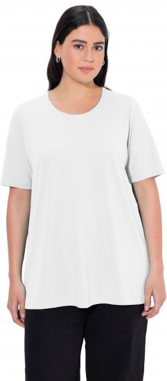 Ulla Popken Essential Round Neck Stretch Tee Snow White - T-shirts - T-shirts til kvinder