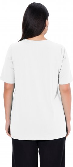 Ulla Popken Essential Round Neck Stretch Tee Snow White - T-shirts - T-shirts til kvinder