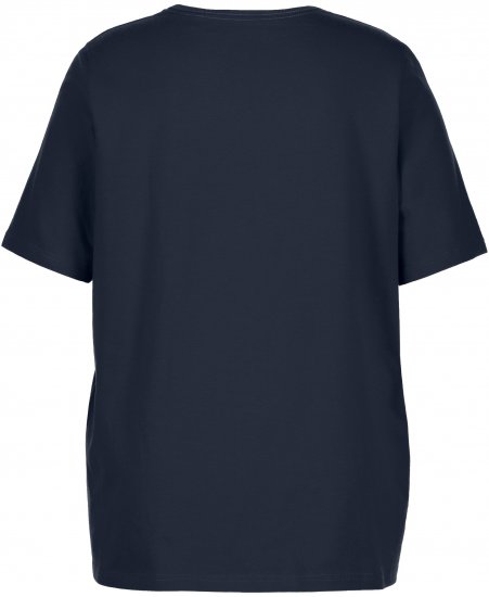 Ulla Popken Essential Square Neck Stretch Tee Navy Blue - T-shirts - T-shirts til kvinder