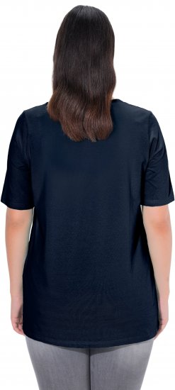 Ulla Popken Essential Square Neck Stretch Tee Navy Blue - T-shirts - T-shirts til kvinder