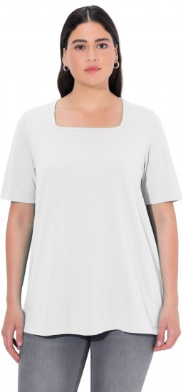 Ulla Popken Essential Square Neck Stretch Tee Snow White - T-shirts - 