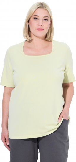 Ulla Popken Essential Square Neck Stretch Tee Pistachio - T-shirts - 