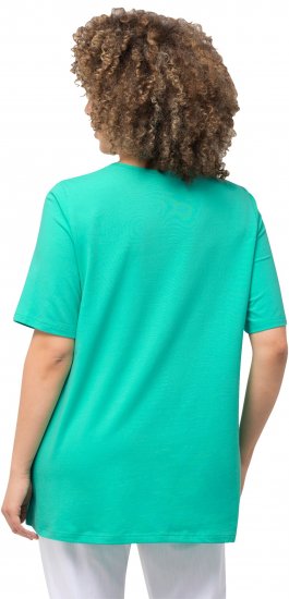 Ulla Popken Essential Square Neck Stretch Tee Turquoise Green - T-shirts - T-shirts til kvinder