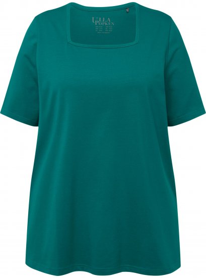 Ulla Popken Essential Square Neck Stretch Tee Emerald - T-shirts - 