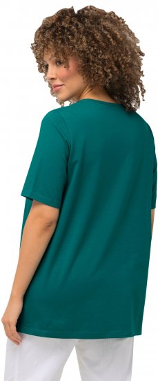 Ulla Popken Essential Square Neck Stretch Tee Emerald - T-shirts - 