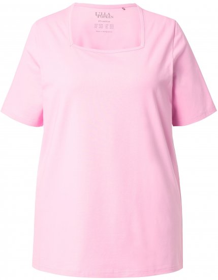Ulla Popken Essential Square Neck Stretch Tee Pink - T-shirts - T-shirts til kvinder