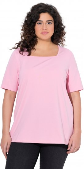 Ulla Popken Essential Square Neck Stretch Tee Pink - T-shirts - T-shirts til kvinder