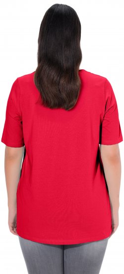 Ulla Popken Essential Square Neck Stretch Tee Red - T-shirts - T-shirts til kvinder