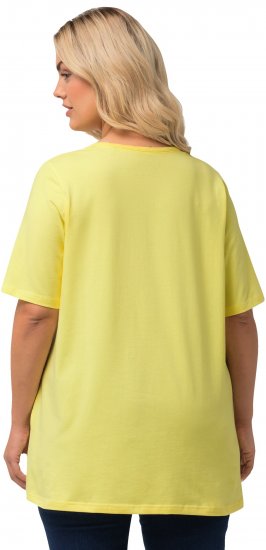 Ulla Popken Essential Square Neck Stretch Tee Lemon Yellow - T-shirts - T-shirts til kvinder