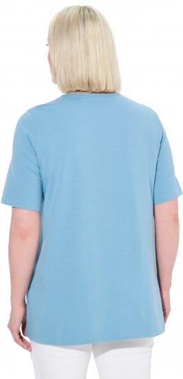 Ulla Popken Essential Square Neck Stretch Tee Light Teal - T-shirts - 