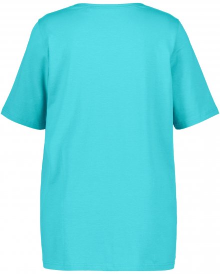 Ulla Popken Essential Square Neck Stretch Tee Deep Aqua - T-shirts - T-shirts til kvinder