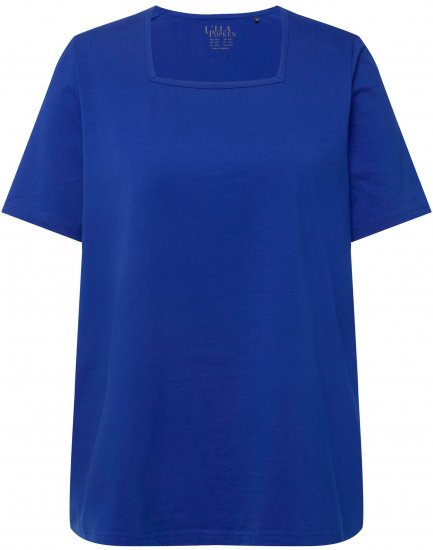Ulla Popken Essential Square Neck Stretch Tee Cobalt Blue - T-shirts - 
